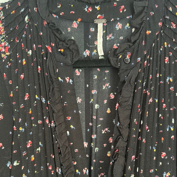 Free People Black Floral Midi Dress - Picture 2 of 3